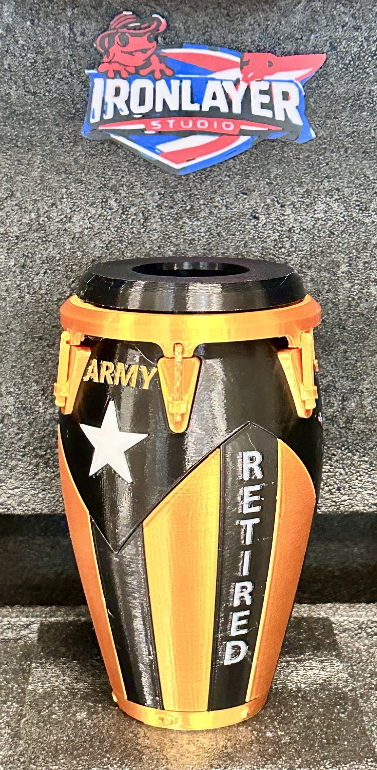 Black and gold Army Retired conga