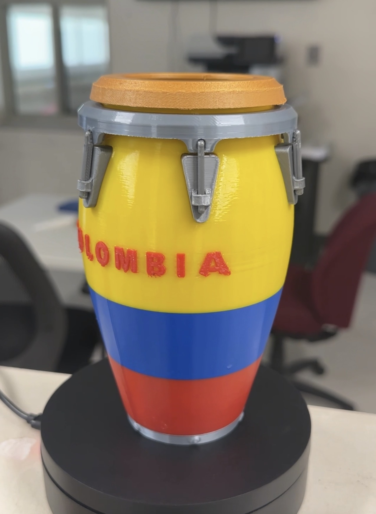 Yellow, blue and red Colombia conga