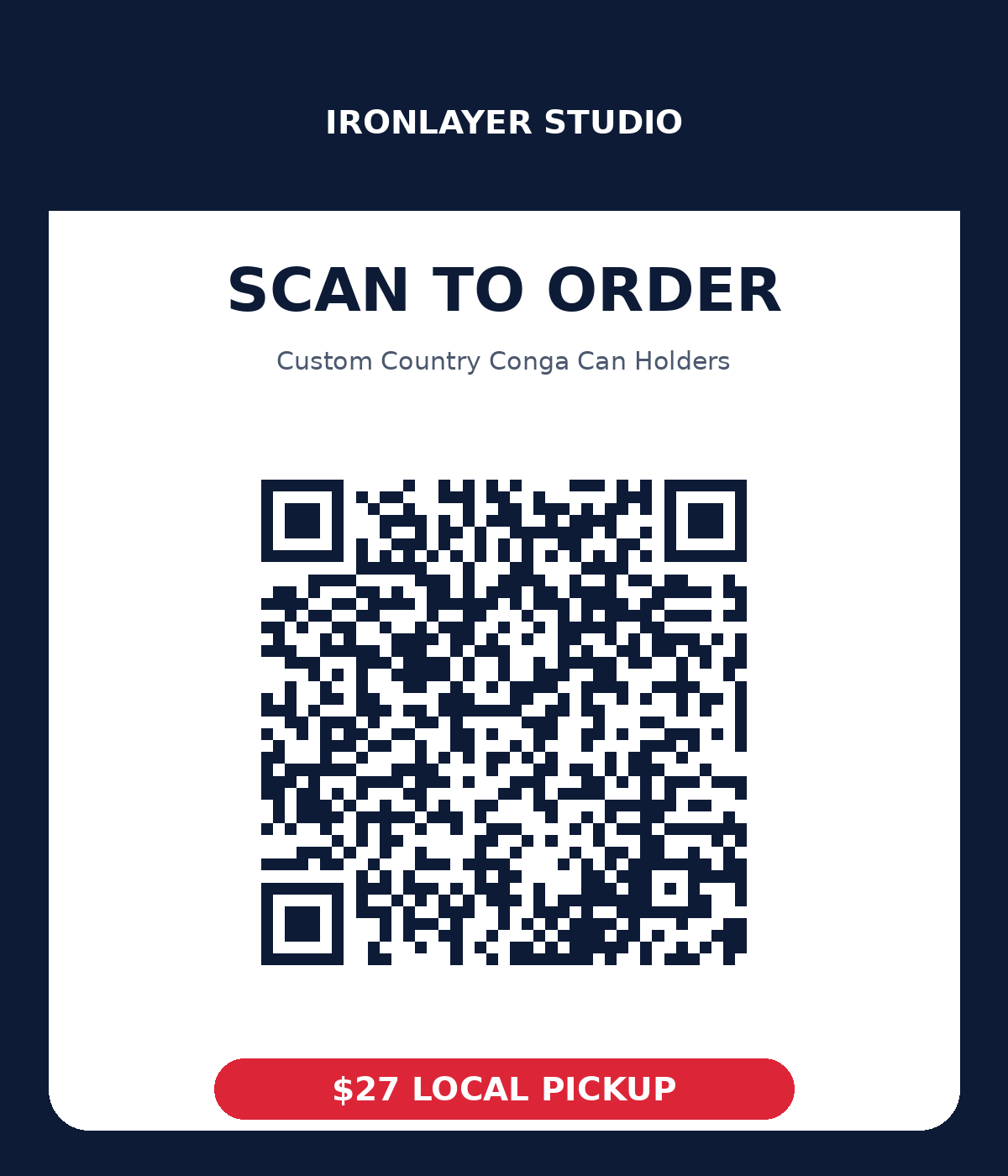 QR code for the IronLayer Studio conga shop
